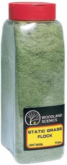Woodland Scenics Static Grass Flock Shaker, Light Green, 50 cu. in.