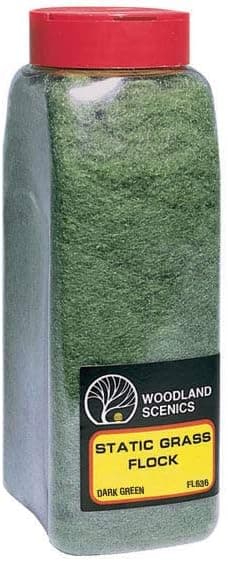 Woodland Scenics FL636 Static Grass Flock Dark Green 32 oz