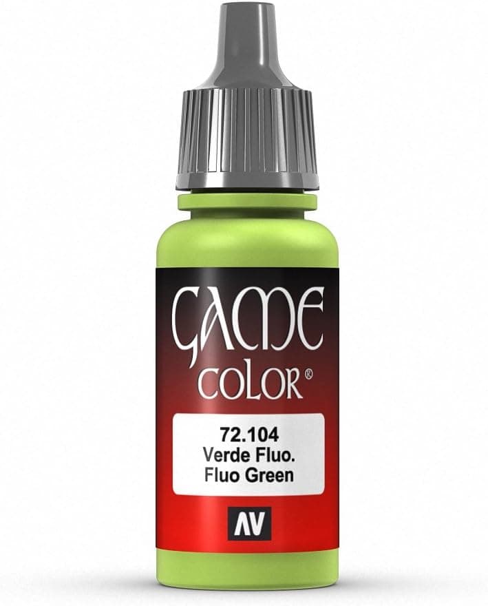 Vallejo Game Color Fluorescent Green Paint, 17 ml