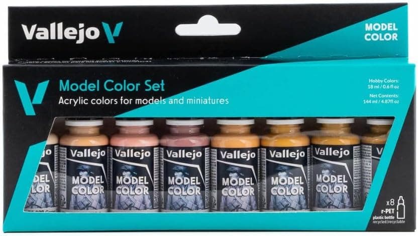 Vallejo Face/Skin Colors Paint Set, 8-Colors, 17ml
