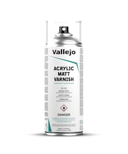 Vallejo - Acrylic Matt Varnish Spray | Long Lasting Protection | Scratch Resistant & Non-Yellowing | Exterior & Interior Surfaces | 400 ml (13.52 fl.oz.)