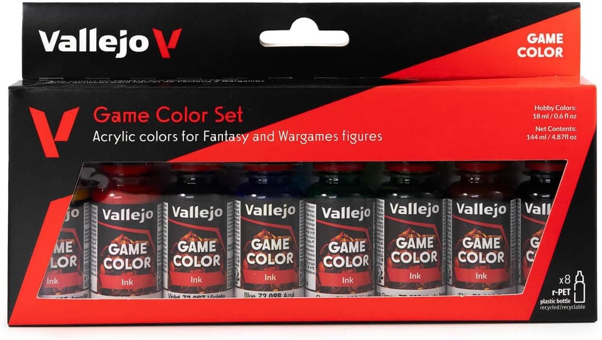 Vallejo Game Color Range Inks Colors Set | 8 Bottles x 18 ml