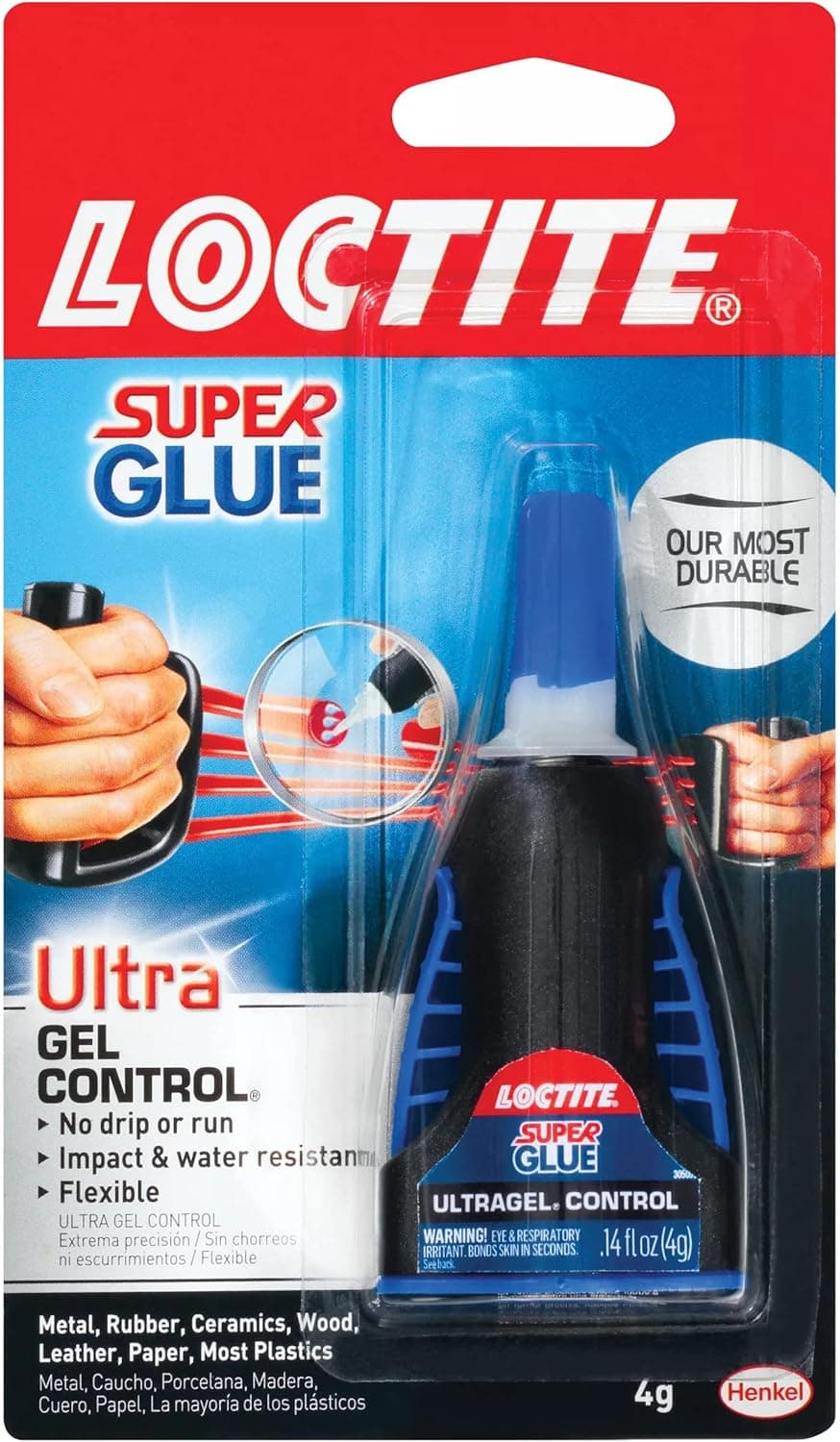 Loctite Super Glue Ultra Gel Control, Clear Superglue, Cyanoacrylate Adhesive Instant Glue, 0.14 fl oz Bottle