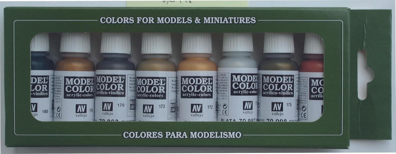 Vallejo Model Color Effects Metallic Colors Set | 8 Bottles x 18 ml