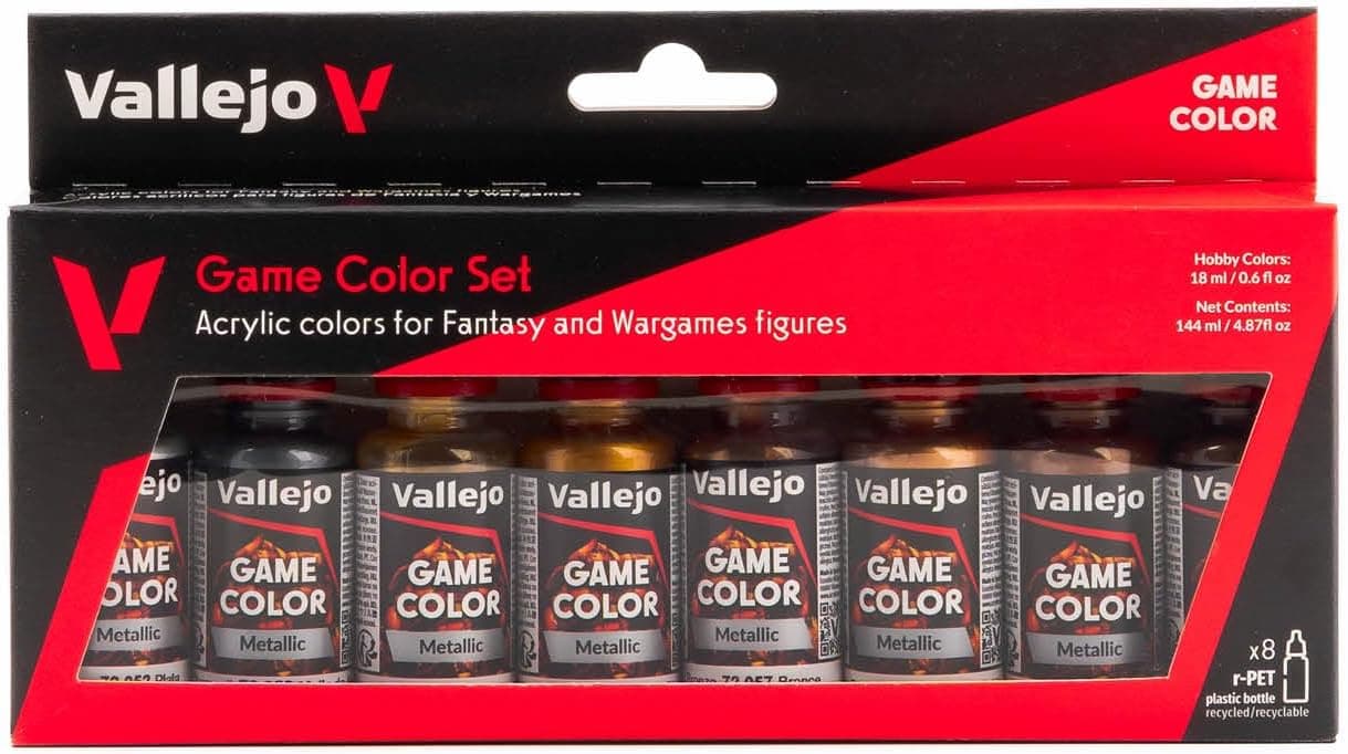Vallejo Game Color Range Metallic Colors Set | 8 Bottles x 18 ml