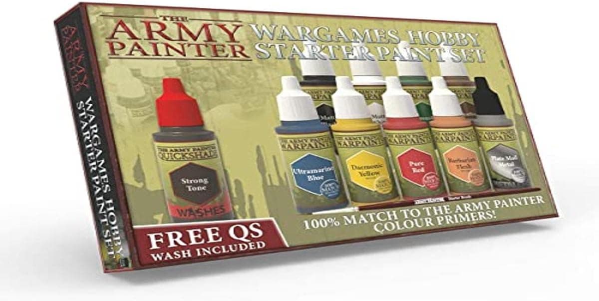 The Army Painter Miniatures Paint Set, 10 Model Paints with Free Highlighting Brush, 18ml/Bottle