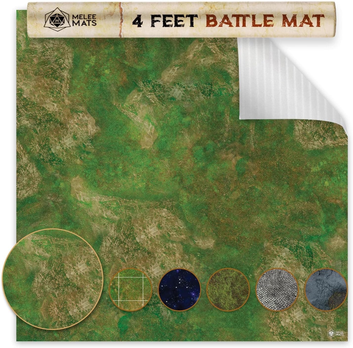 Battle Game Mat - 48 x 48 Inch Reusable Wargaming RPG Vinyl Mat for 40k and Flames of War