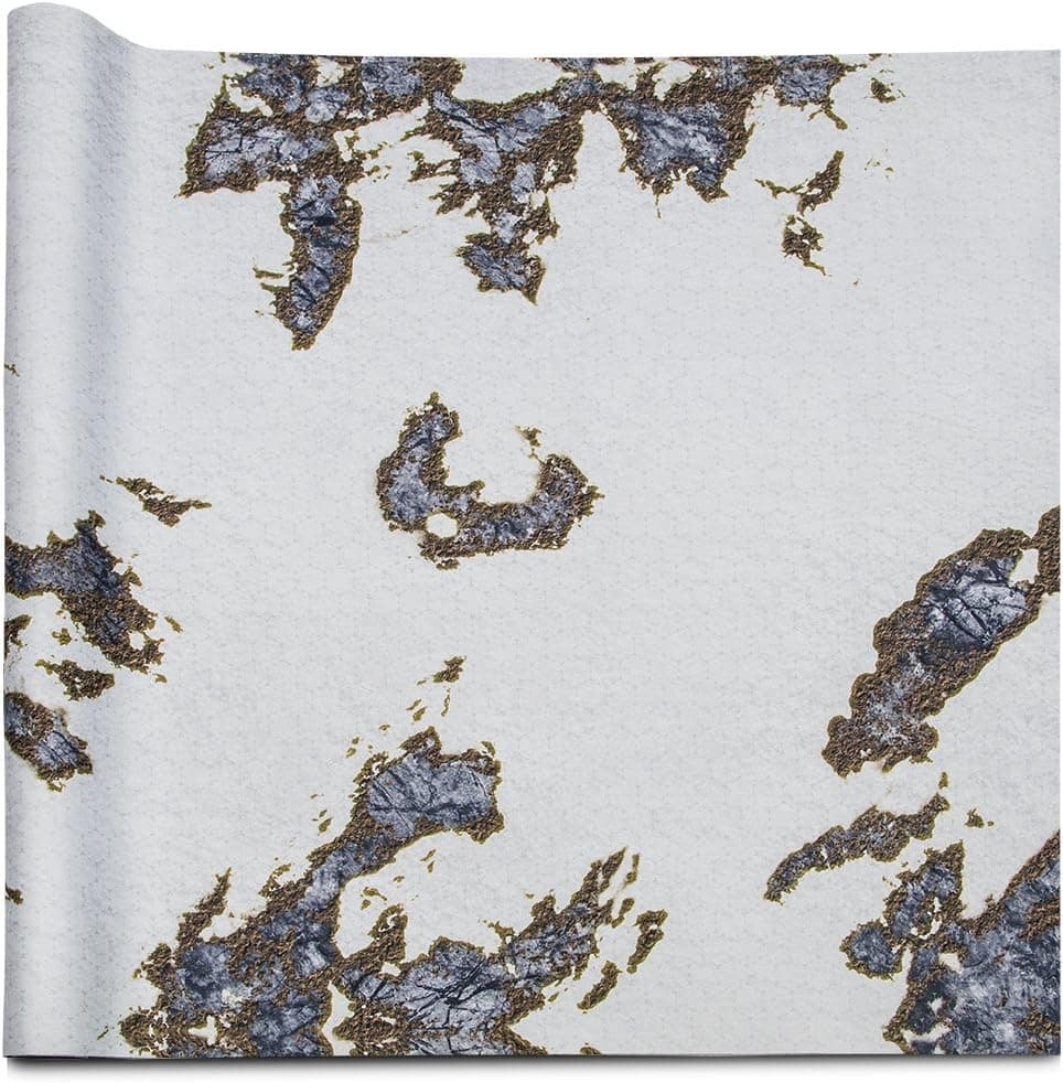 Stratagem 6 x 4 Foot Wargaming Battle Mat with Hex Grid, Neoprene Winter War Snow Field Terrain with Carry Bag
