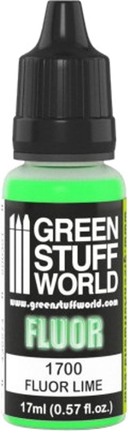 Green Stuff World Fluorescent Acrylic Paint Lime 1700 for Models and Miniatures