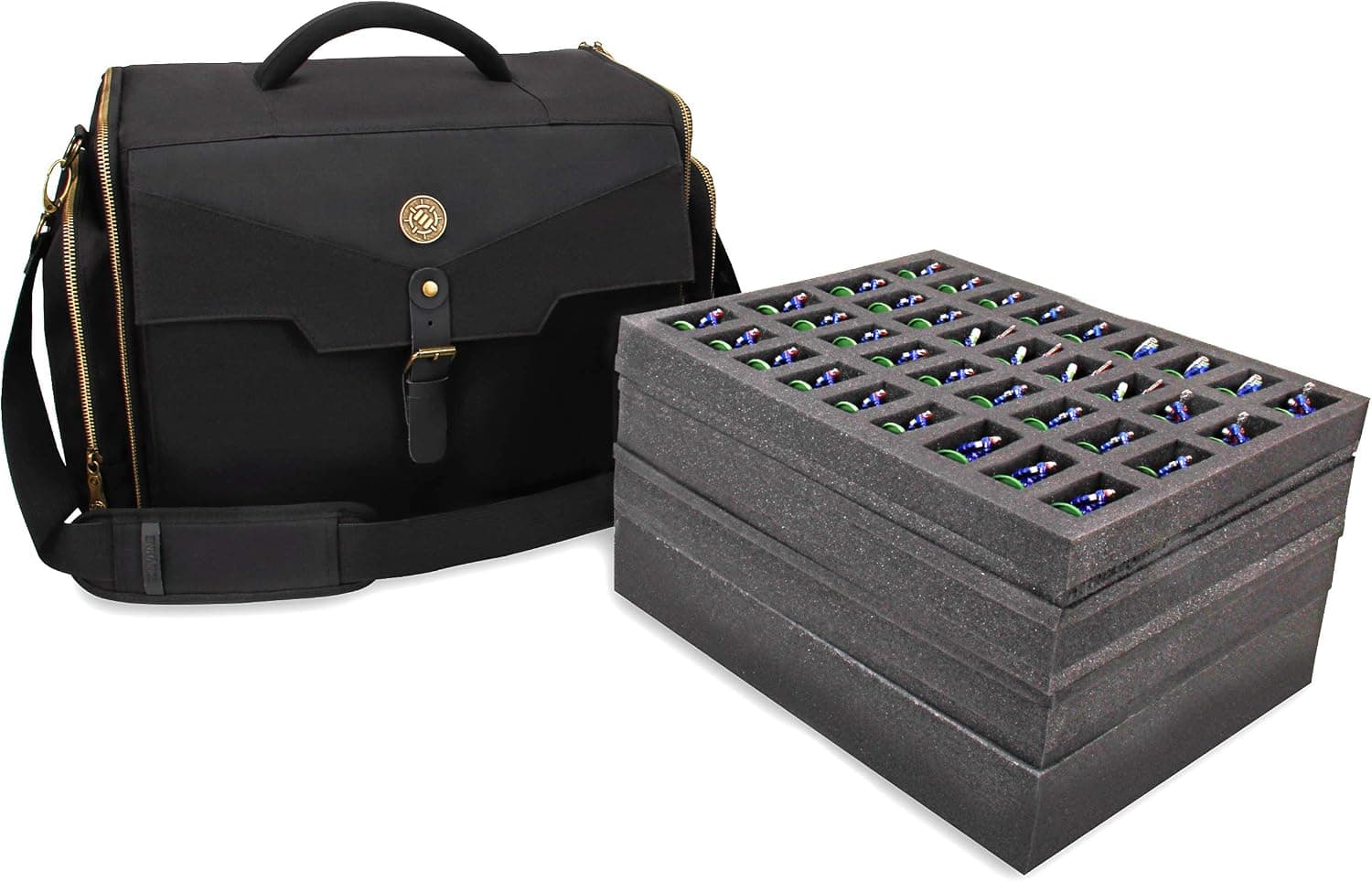 ENHANCE Portable Miniature Figure Storage & Carrying Case - 4 Foam Layers fits 108 Infantry Minis & Pick & Pluck for Large Figures