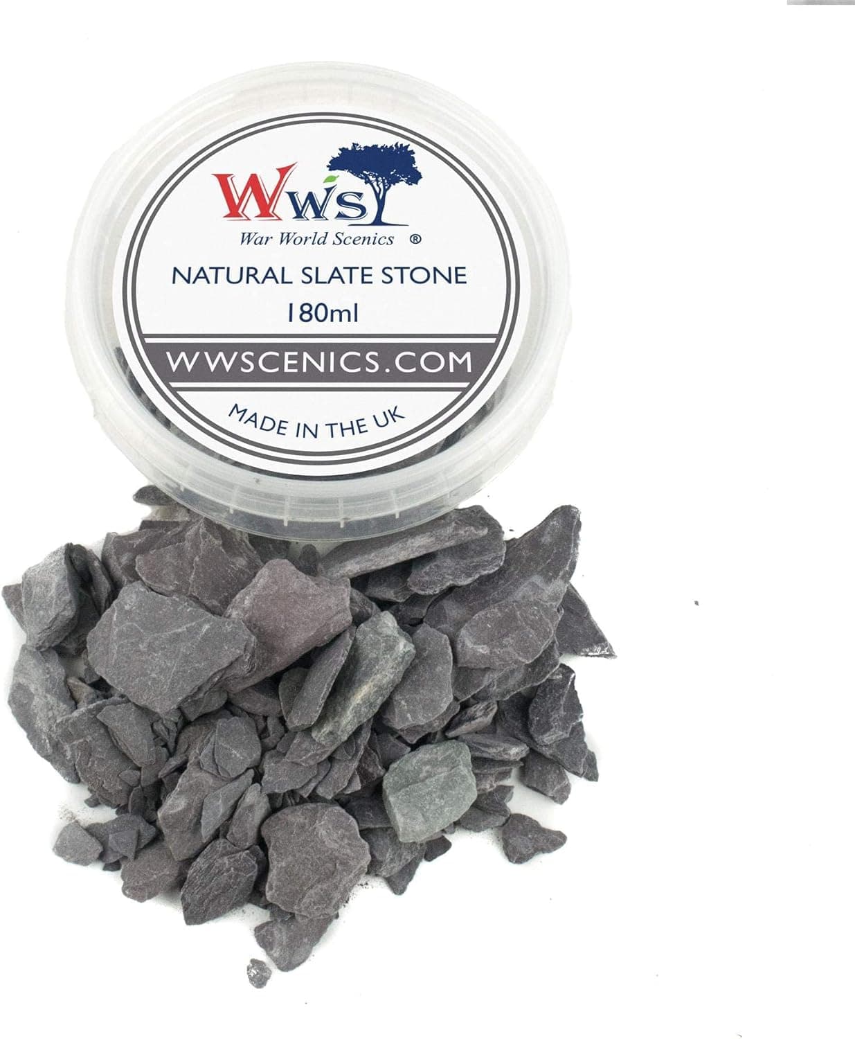 War World Scenics Natural Slate Stone - 180ml Tub - Wargame Miniature Basing Material