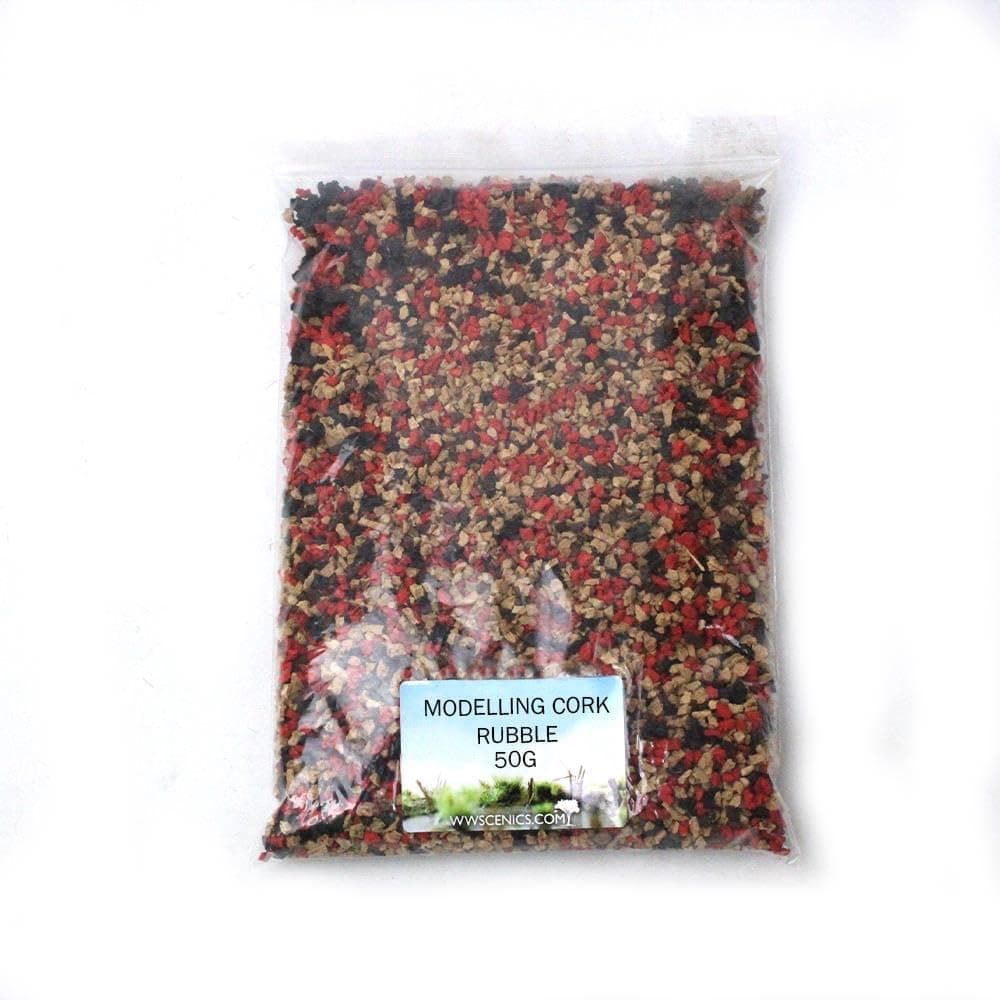 WWScenics Modelling Cork Rubble, 50g Bag - Wargame Scenery & Basing Material