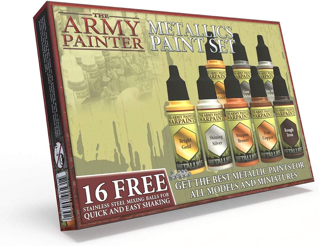 The Army Painter Metallic Paint Set - 8 Metallic Acrylic Paints, 18ml Dropper Bottles
