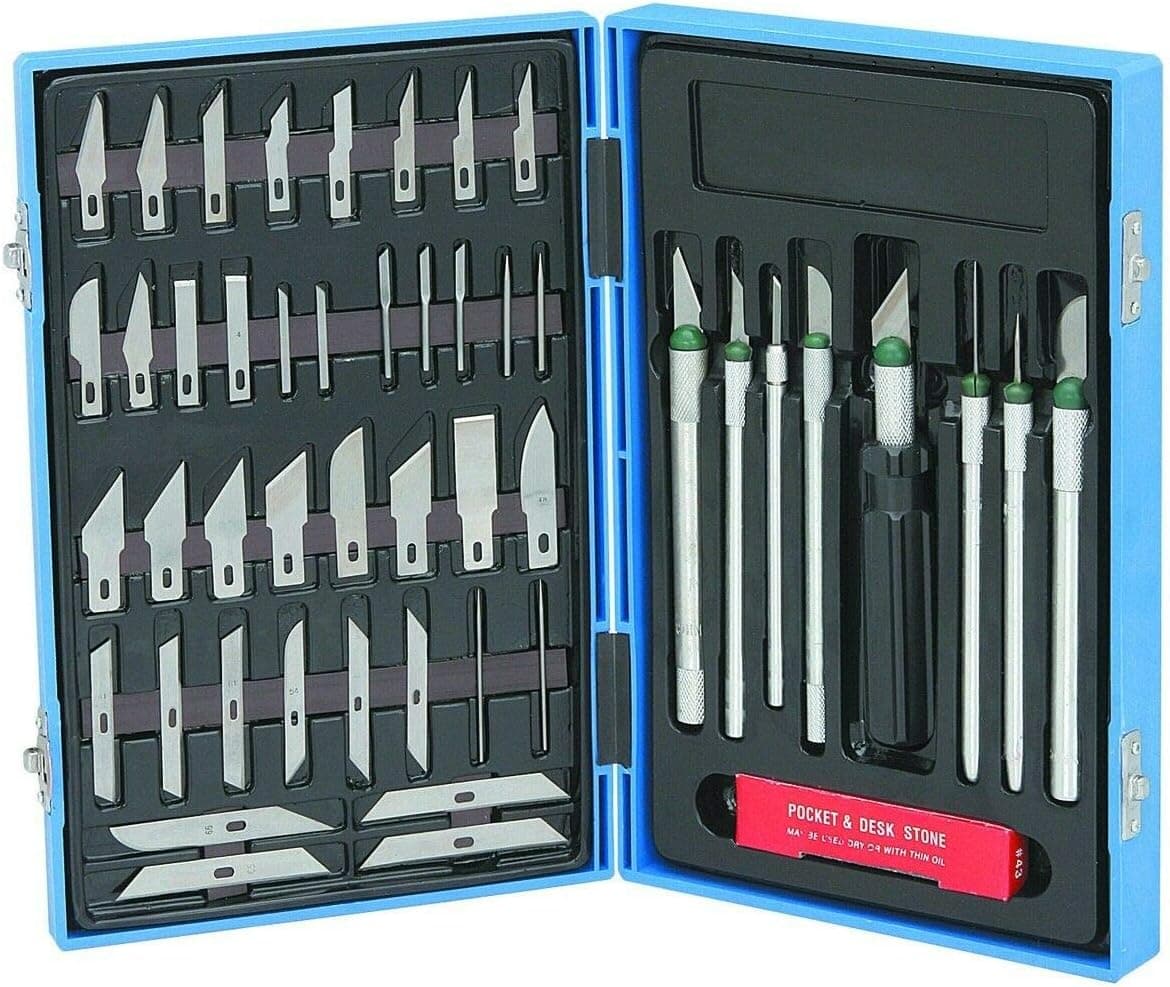 56pc Precision Hobby Knife Set Kit Exacto Knives Blades Craft Razor Scrapbooking