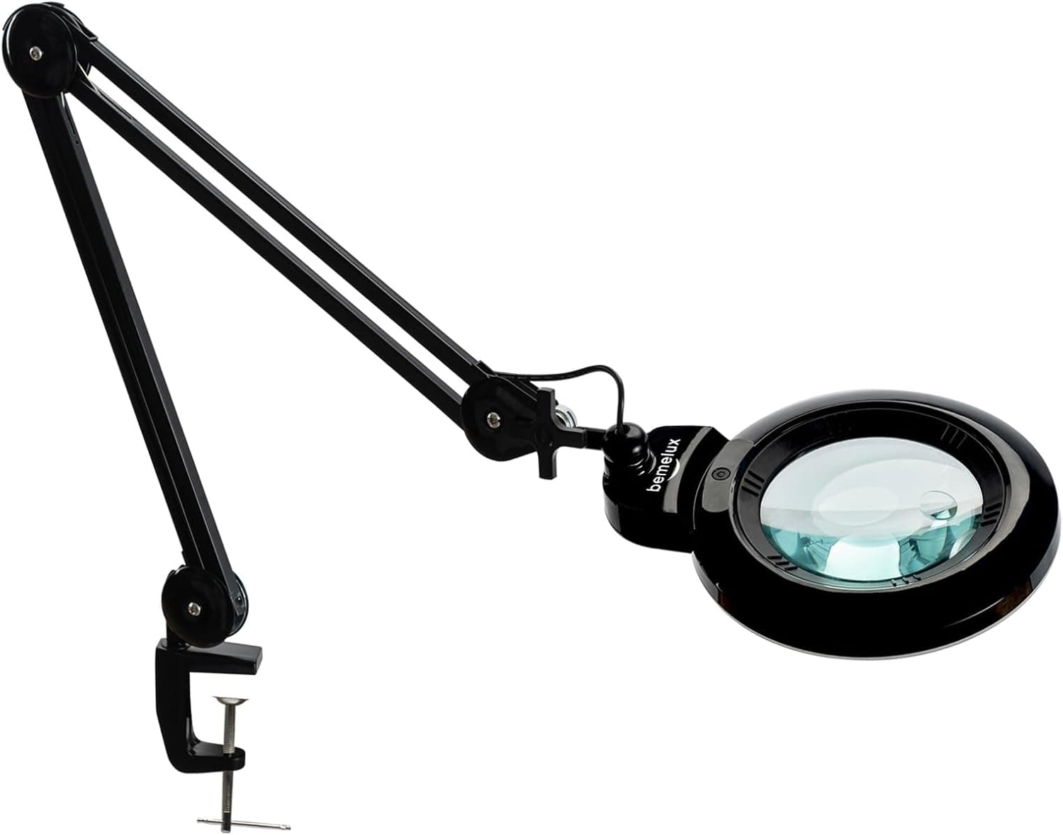 Bemelux Bifocal Magnifying Lamp with Clamp, 6-Inch Lens, 120 LEDs, 3 Color Temperatures, 1200LM Illumination