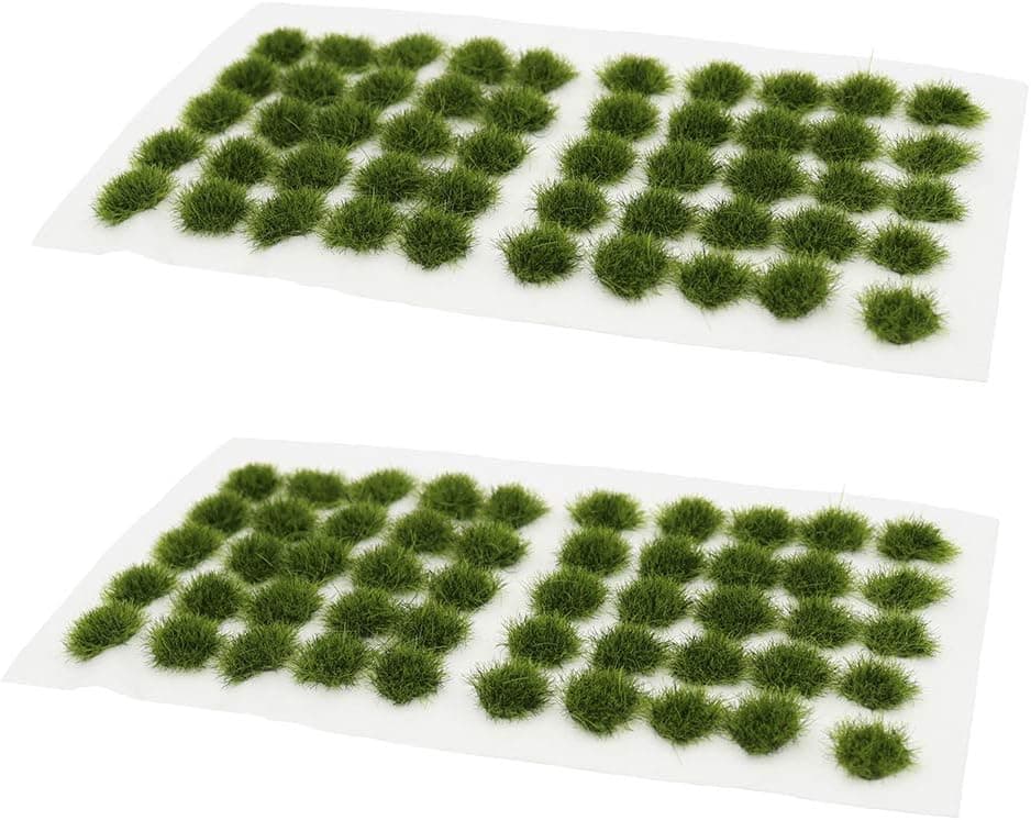 Warmtree 100 Pcs Static Grass Tuft Model Grass Tufts for War Gaming Terrain (Green)