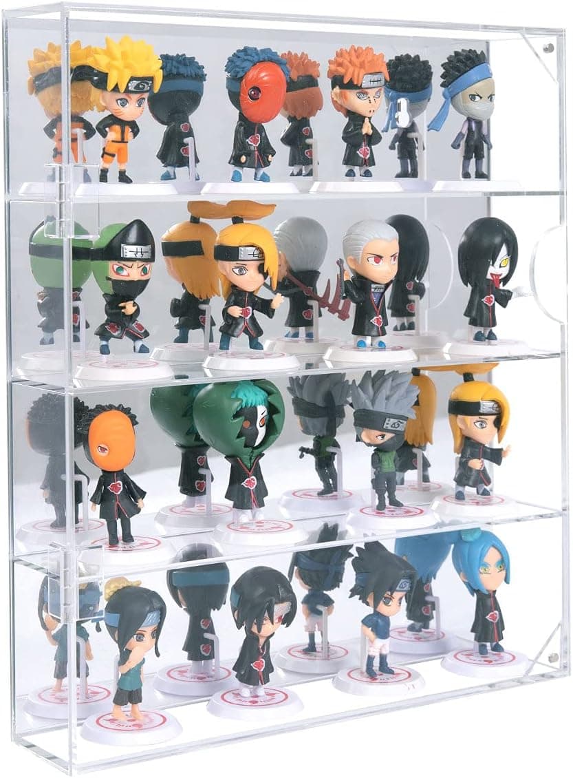 AITEE Acrylic Display Case with Mirrored Back, Display Cabinet for Mini Funko Pop Figures, 4 Tiers