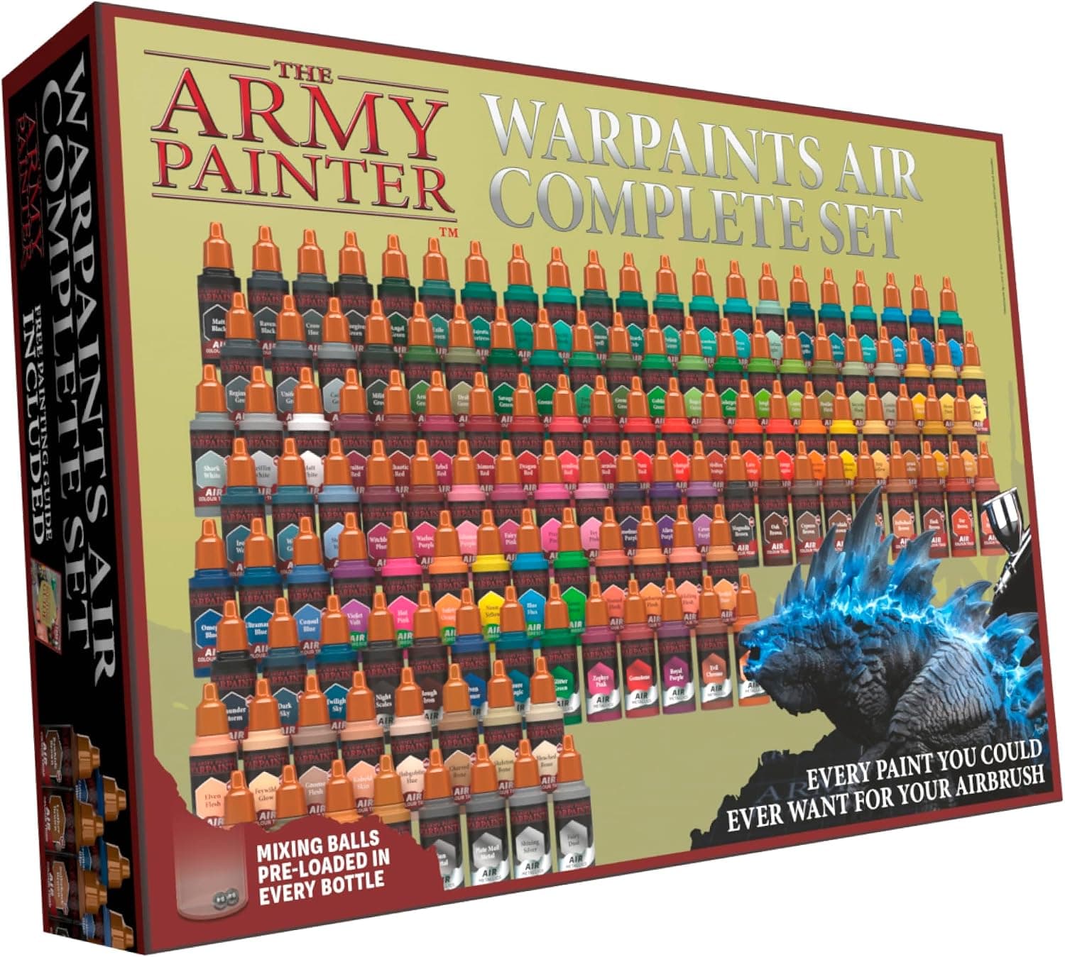 The Army Painter Warpaints Air Complete Set - 126 Non-Toxic Water Based Airbrush Paints for Tabletop Roleplaying and Wargames Miniature Model Painting