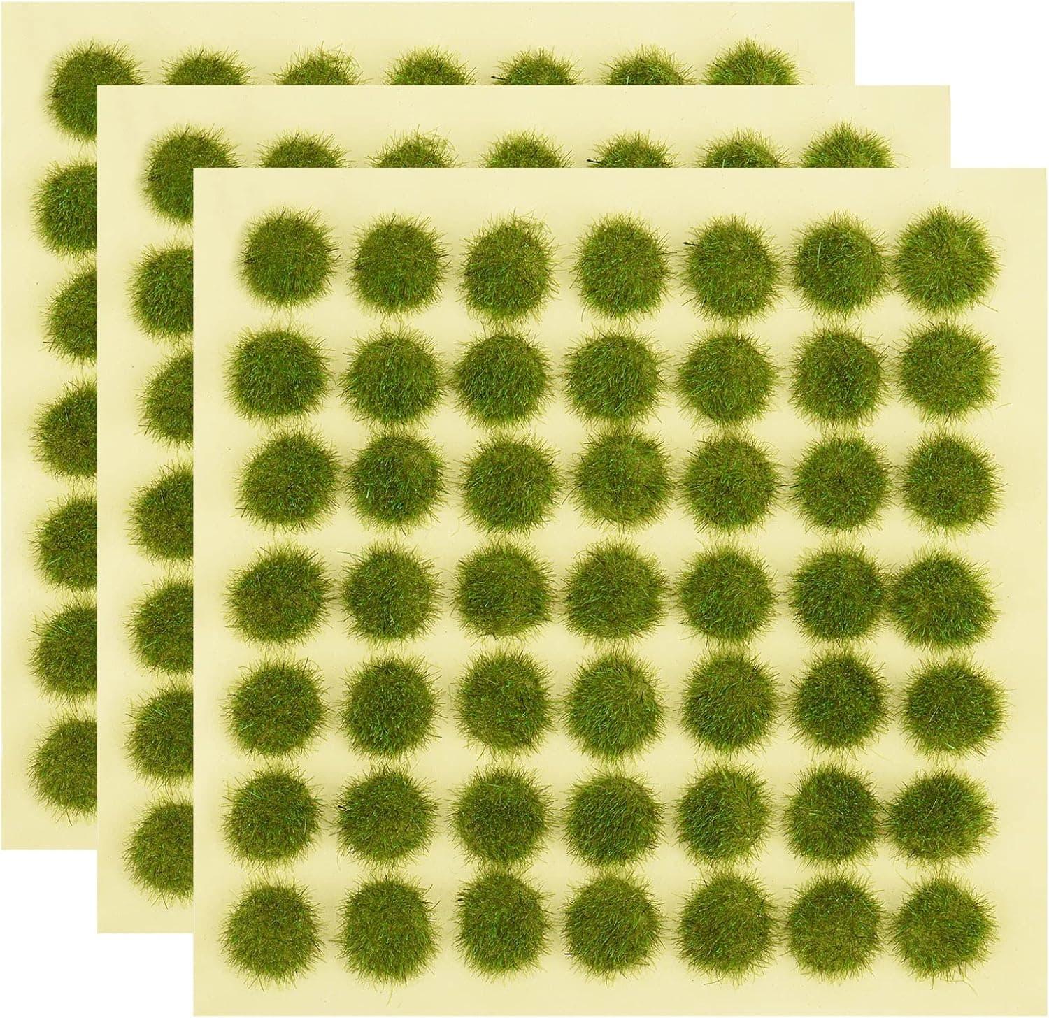Sanmum 147 Pieces Static Grass Tuft 3mm Self Adhesive for Railroad & Wargaming Terrain