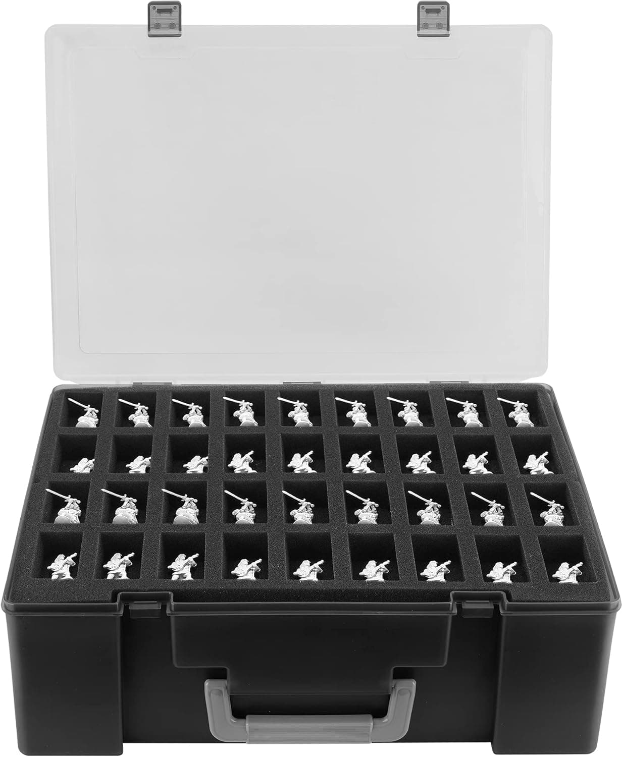 TPCY Miniature Storage Sturdy Carrying Figure Case - 108 Slot Figurine Carrying Case (Blackness)