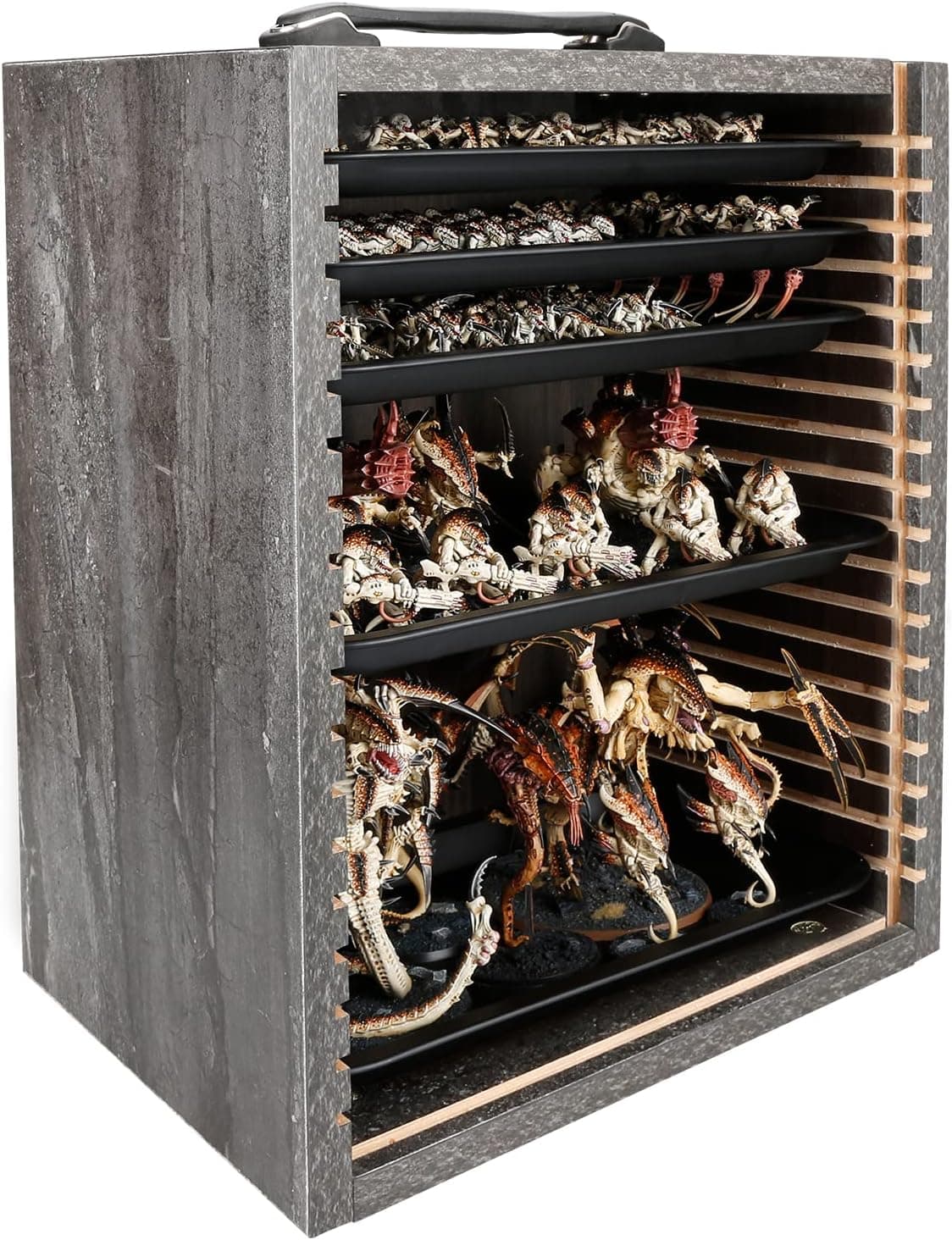 Jucoci Miniatures Storage Case (Black) with Magnetic Metal Trays