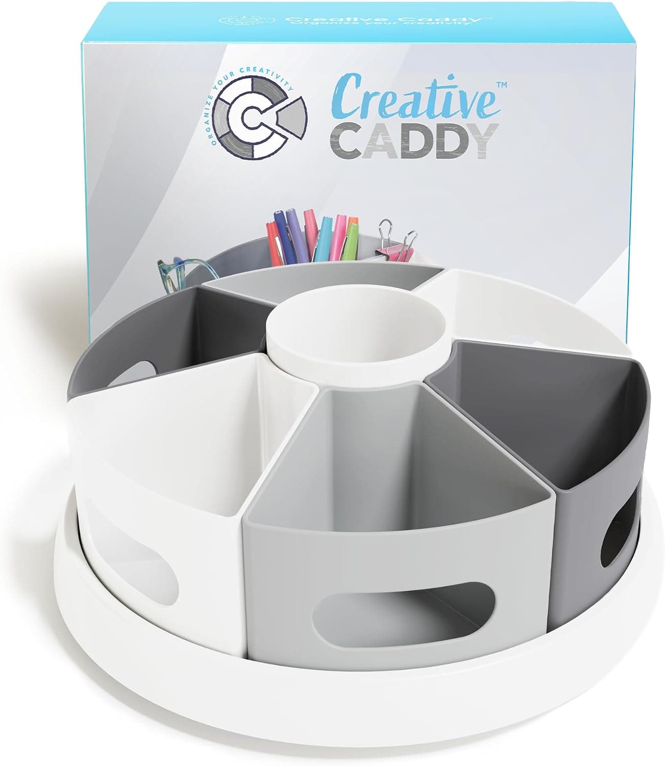 Creative Caddy Rotating Art Supply Organizer for Kids, Marker Organizer for Teacher Desk Storage