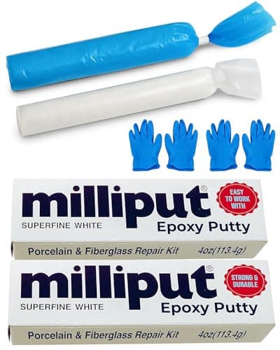 Milliput Superfine White Epoxy Putty 2 Pack - Porcelain Repair Kit