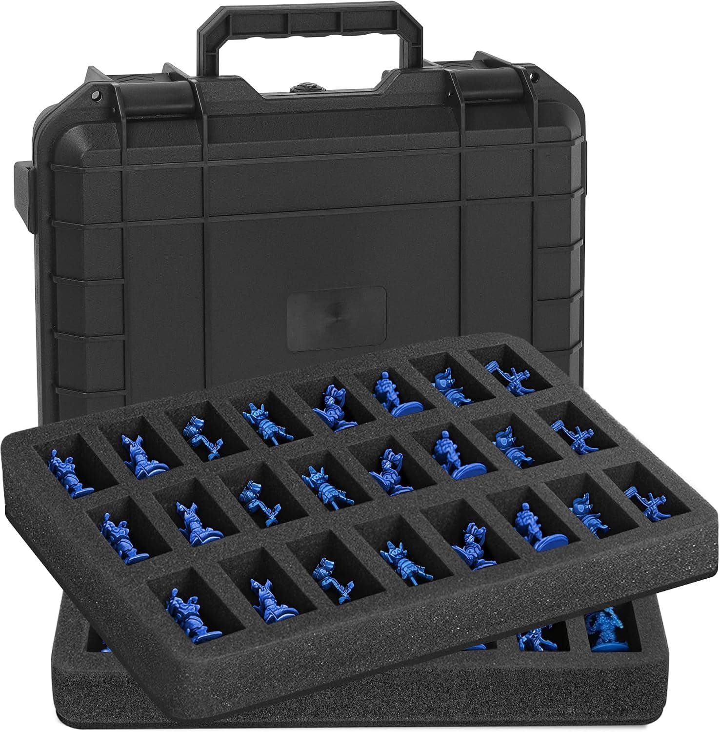 TORIBIO Miniature Storage Figure Hard Shell Case, 108 Slot Figurine Carrying Case for D&D Minis