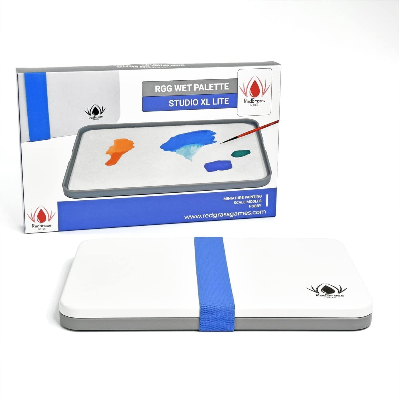 Redgrassgames Everlasting Wet Palette - Studio Lite XL 13.5" Pro - Largest Premium Painting Palette with Lid, Seal, 50 Sheets, 2 Foams