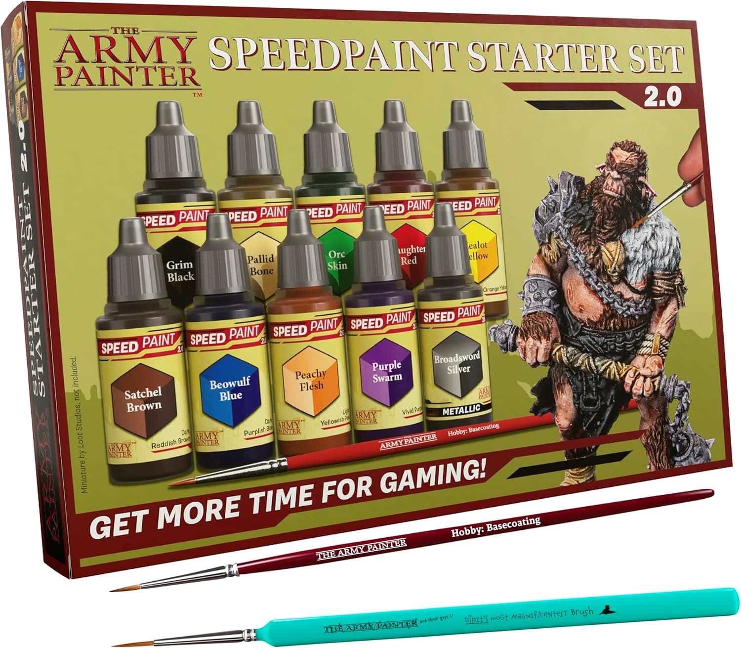 The Army Painter Speedpaint 2.0 Starter Set Combo, 10 x 18 ml incl. 1 Metallic and 2 Brushes