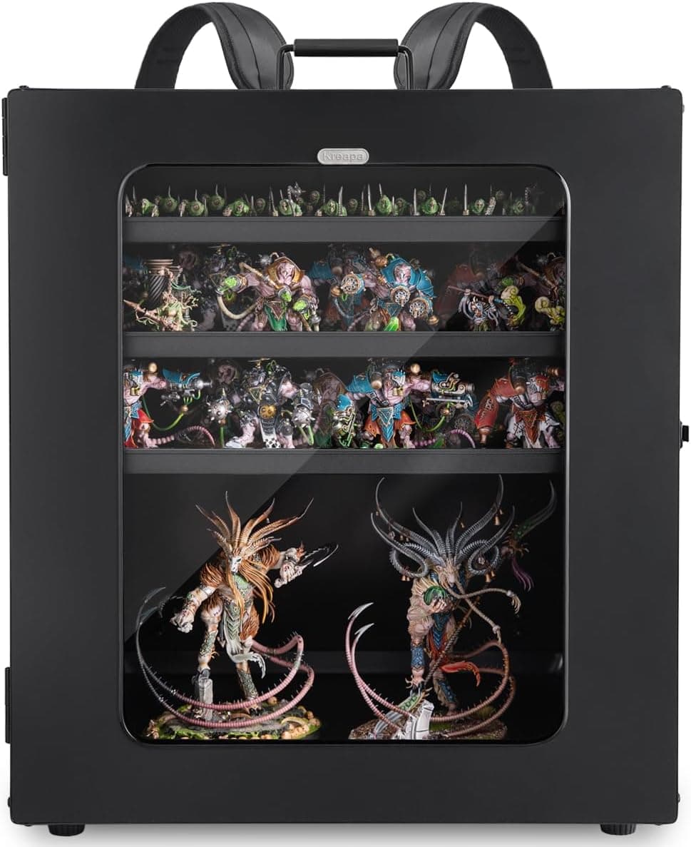 Kreapa Miniature Storage Case, Miniatures Transport Case, Stackable Miniature Carrying Case for Warhammer 40k (Large Size)