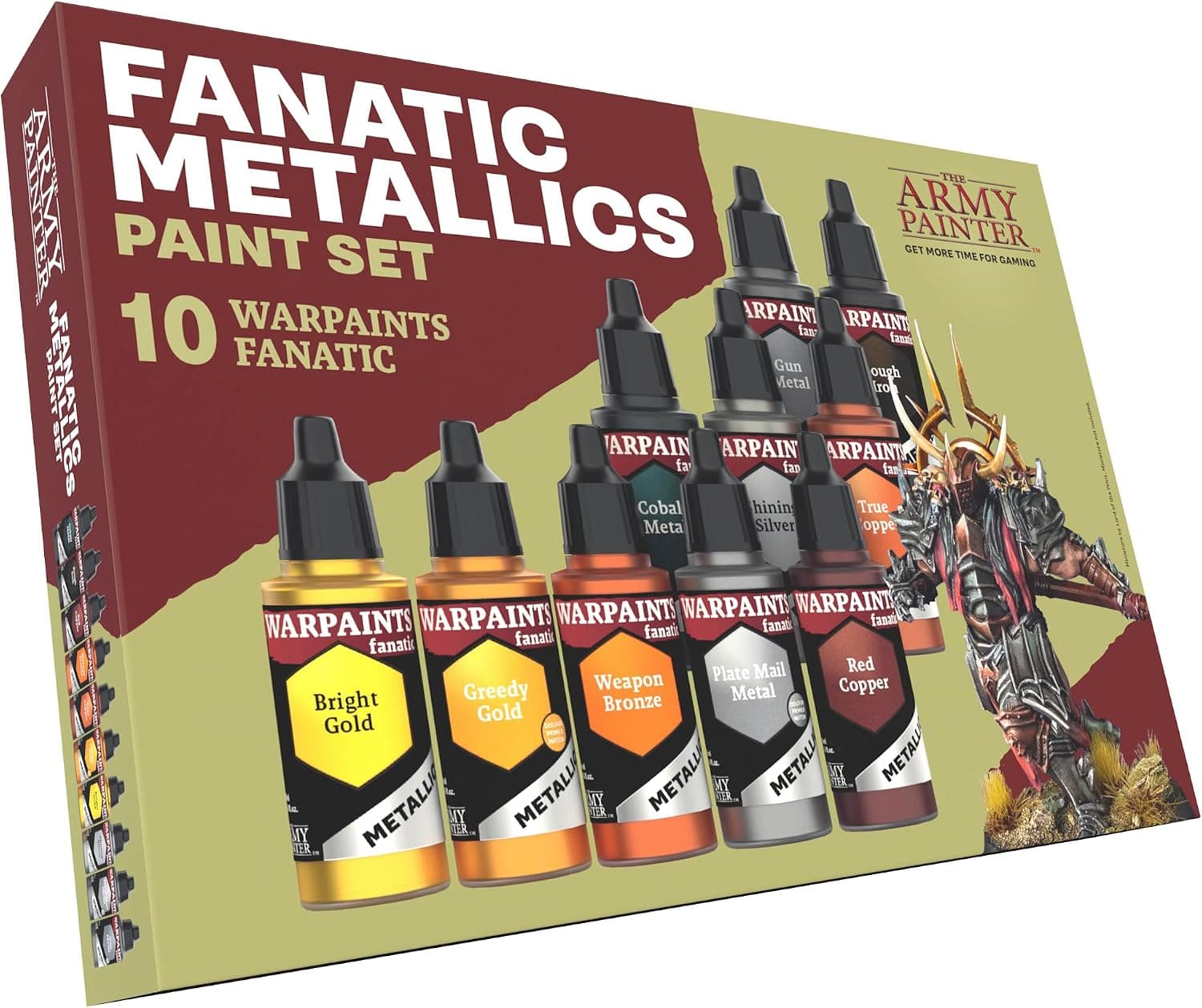 The Army Painter Warpaints Fanatic Metallics Paint Set, 10 x 18 mL Acrylic Metallic Paints