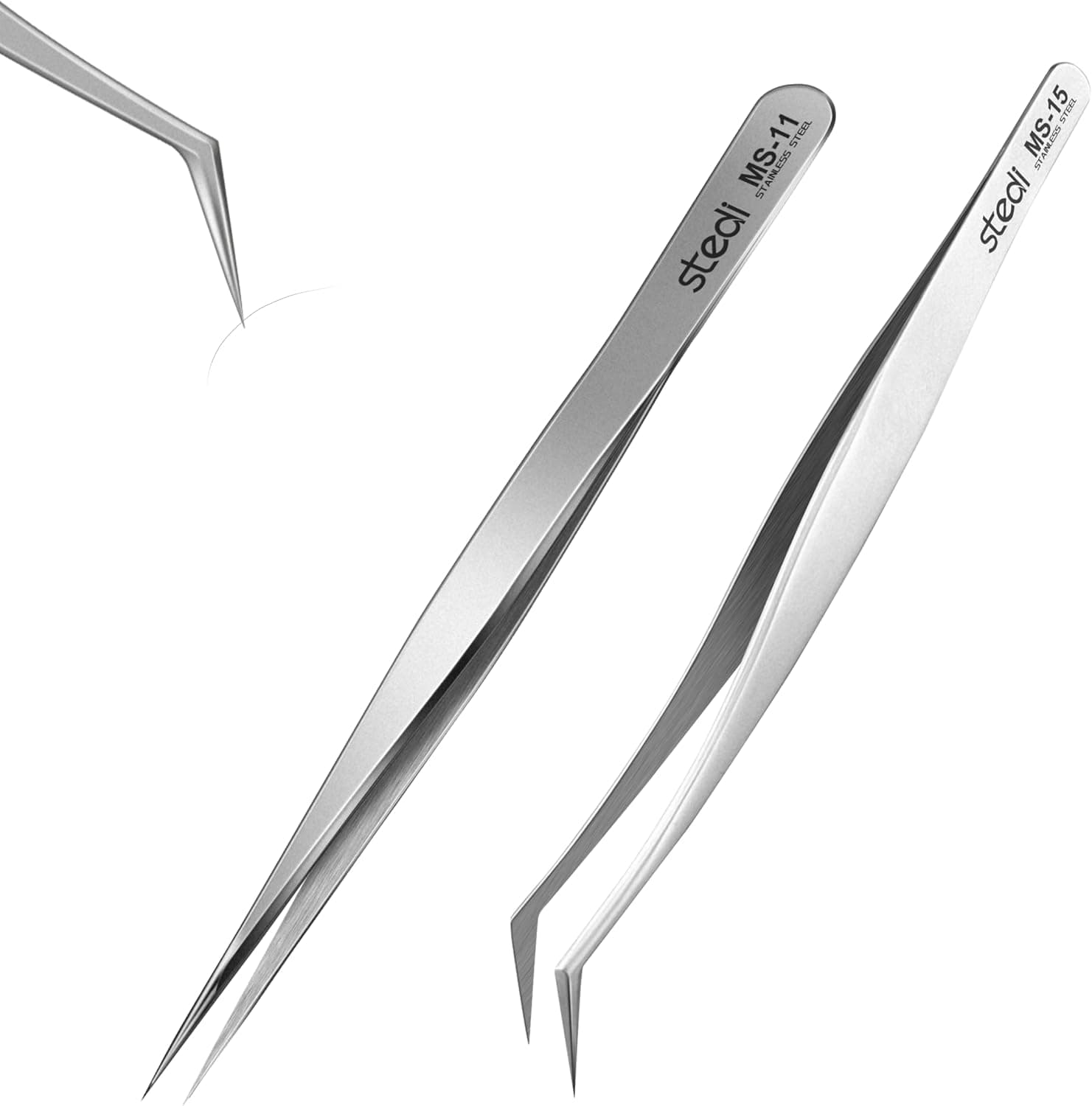 stedi 2PCS Precision Tweezers Set, Model Hobby Making Tools, Ultra-Precision Premium Stainless Steel Tweezers for Gundam, Scale Military Model, 3D Resin Parts