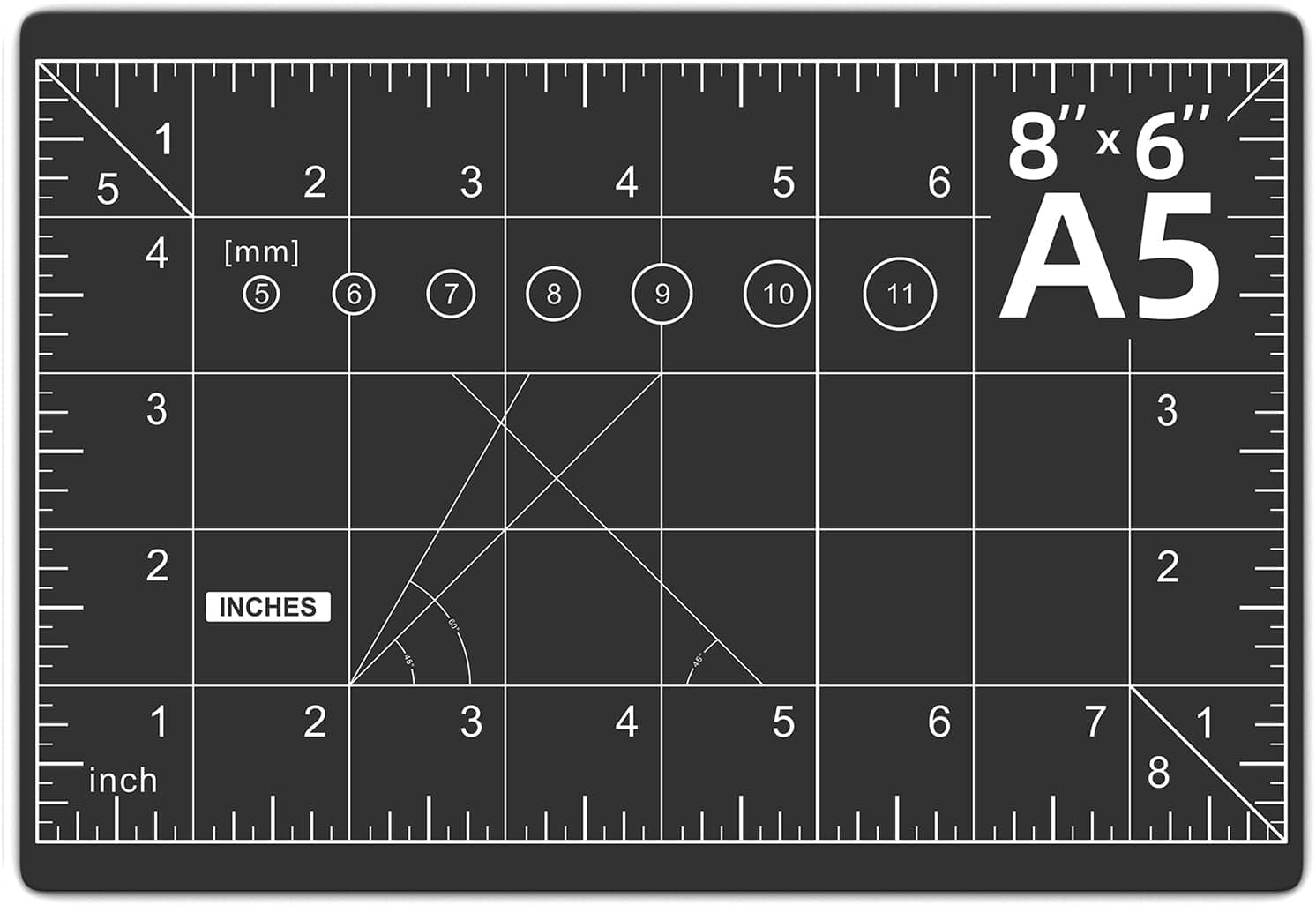 DIYSELF Cutting Mat 8in x 6in, Self Healing Cutting Mat, A5 Rotary Cutting Mat for Crafts Sewing Hobby Fabric