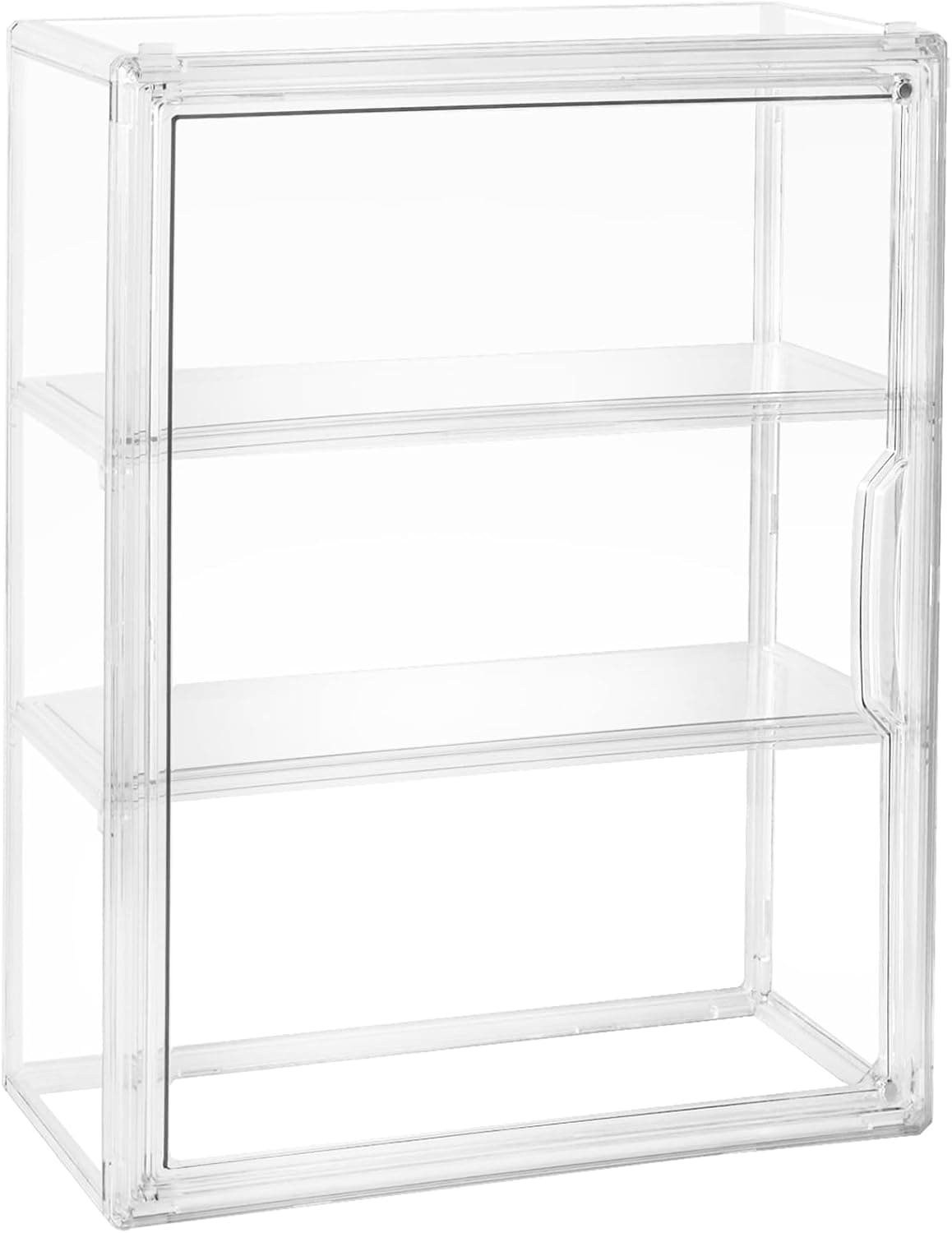Cutora Acrylic Display Case for Figures, 3 Tier Clear Wall-Mounted Storage Organizer with Magnetic Door, Dustproof Showcase Cabinet