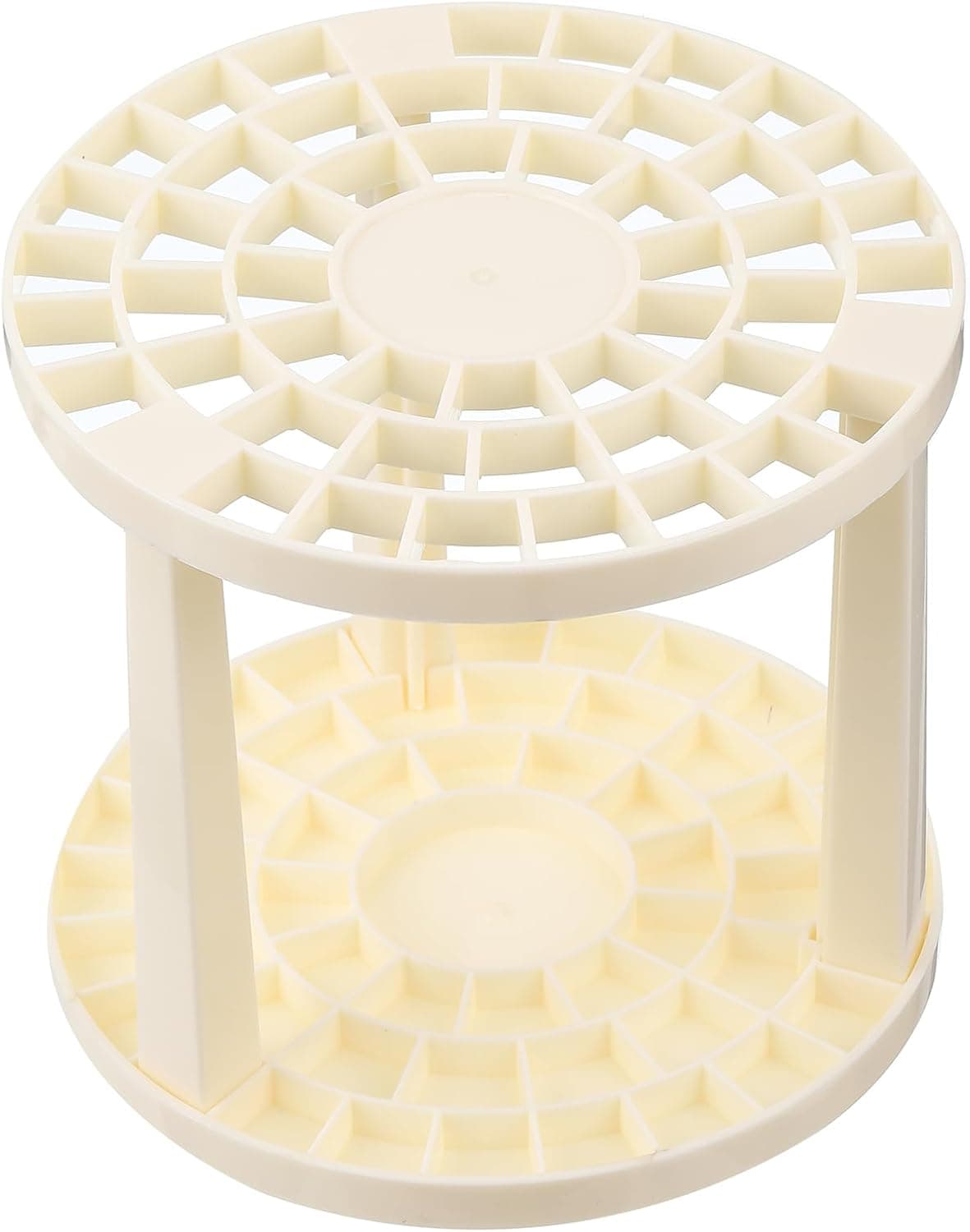Paint Brush Holder, Paint Brush Storage Organizer 49 Holes Plastic Desk Stand Round for Artist Desk, Beige