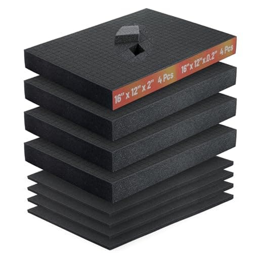 8 Pcs Pick and Pluck Foam-16 x 12 x 2 &16 x 12 x 0.4 IN Pick Apart Foam
