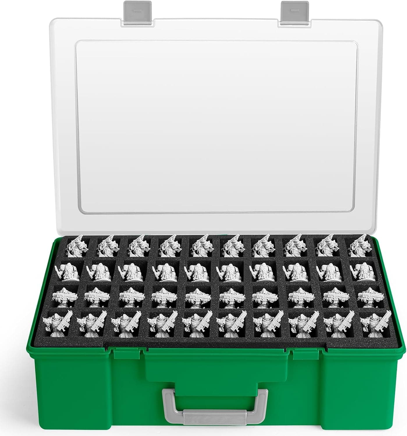 Miniature Storage Carrying Figure Case - 120 Slot with 3 Foam Layers for Miniatures Compatible with 40k, DND (Purple)