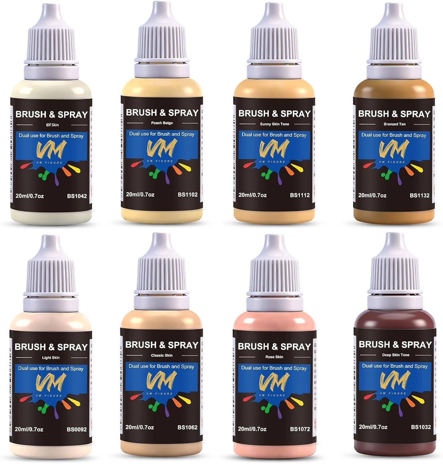 VM 8 Color Skin Tone Paint Set, Flesh Tone Model Paint Kit, 8 Bottles x 20ml
