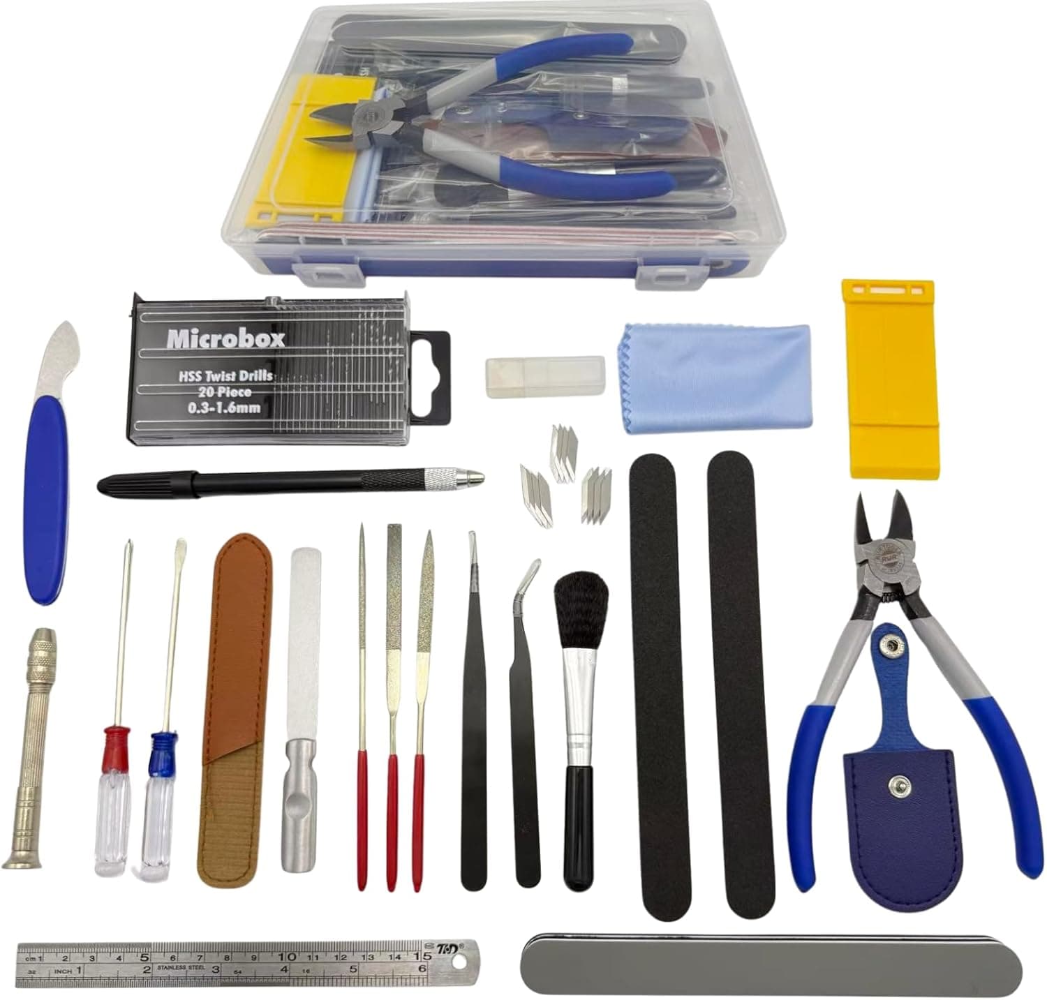 34Pcs Gundam Model Tools Kit Hobby Building Set with Pliers Files Tweezers Separator for Gunpla Car Robot Model Assembly