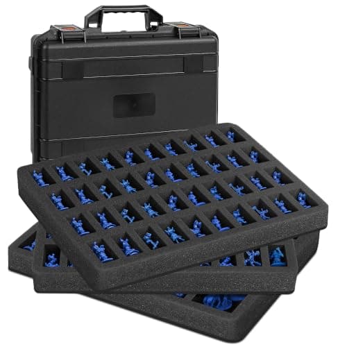 Miniature Storage Figure Hard Shell Case, 80-108 Slots DND Minis Carry